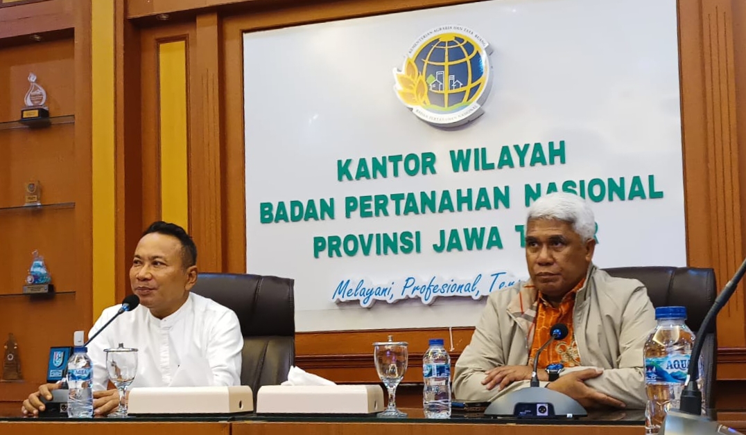 Kepala BPN Jatim, Lampri, dalam konferensi pers yang berlangsung di Kantor BPN Jatim, Surabaya, Selasa (21/1).
