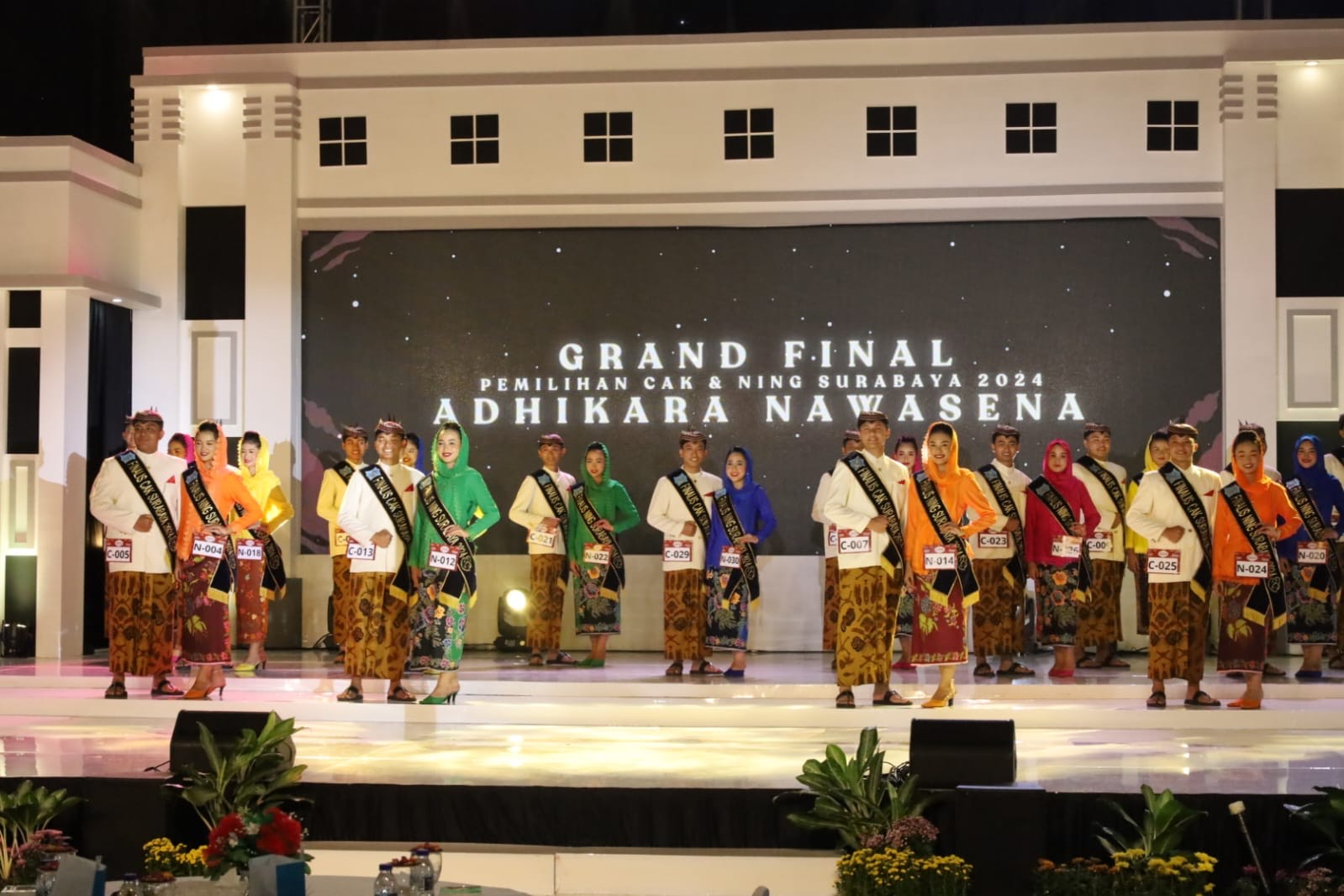 Pemkot Surabaya sukses menggelar Grand Final Pemilihan Duta Wisata Cak dan Ning Surabaya 2024 di Plaza Internatio, Kota Lama Surabaya, pada Sabtu (7/9/2024)