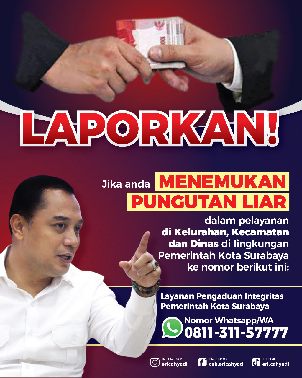 Wali Kota Eri Tak Segan Lapor ke Pihak Berwajib, Jika ASN Kedapatan Pungli