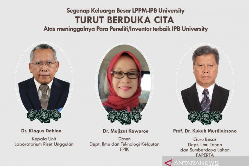 Tiga dosen IPB University yang meninggal dunia pada Senin (4/1/2021) dan Selasa (5/1/2021). (FOTO ANTARA/HO- Humas IPB University)

