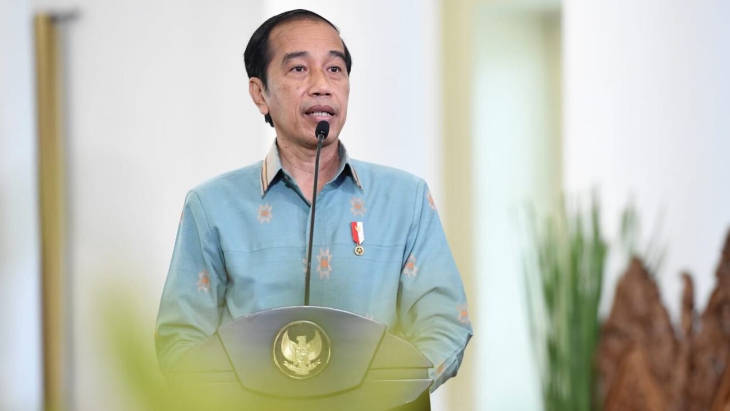 Presiden Joko Widodo menghadiri acara puncak peringatan Hari Pers Nasional Tahun 2022 secara virtual dari Istana Kepresidenan Bogor, Jawa Barat, pada Rabu, 9 Februari 2022. Foto: BPMI Setpres/Lukas