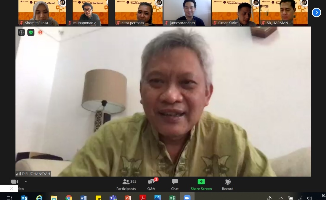 Difi. A Johansyah saat Ngopi BI Jatim via virual (Foto: HMP/Anton)

