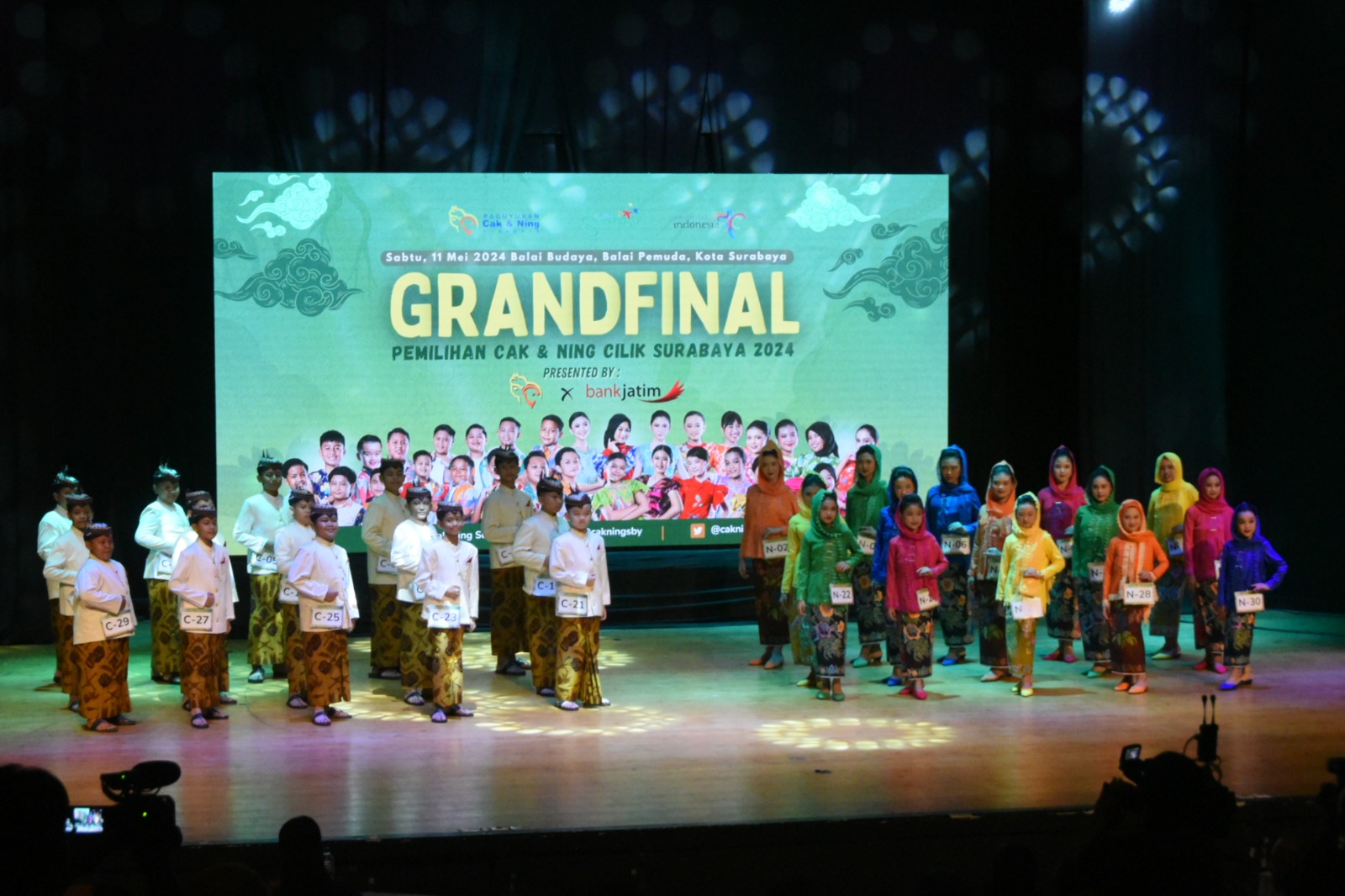 Grand Final Pemilihan Cak Ning Cilik Surabaya Tahun 2024, di Gedung Balai Budaya, Balai Pemuda, Sabtu (11/5/2024) malam