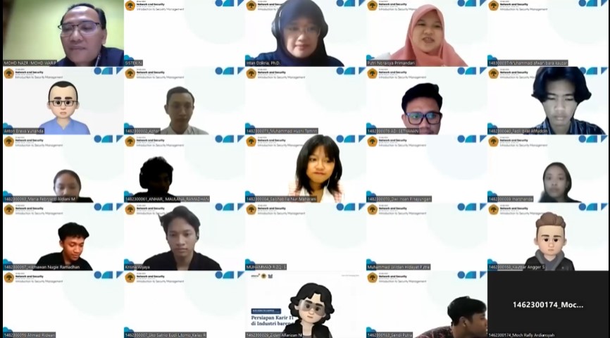 Program Studi Sistem dan Teknologi Informasi (Sistekin) Fakultas Teknik Universitas 17 Agustus 1945 (Untag) Surabaya sukses menggelar webinar bertajuk “Network and Security Webinar Series: Introduction to Security Management”