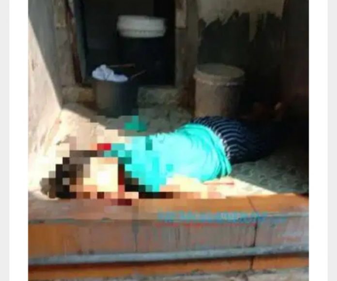 Kondisi korban tewas di Jalan Rungkut Tengah Gang III Surabaya.
