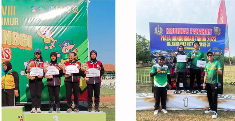  mahasiswa Program Studi (Prodi) Teknik Informatika, Raniah Aurelia Putri saat di atas podium juara
