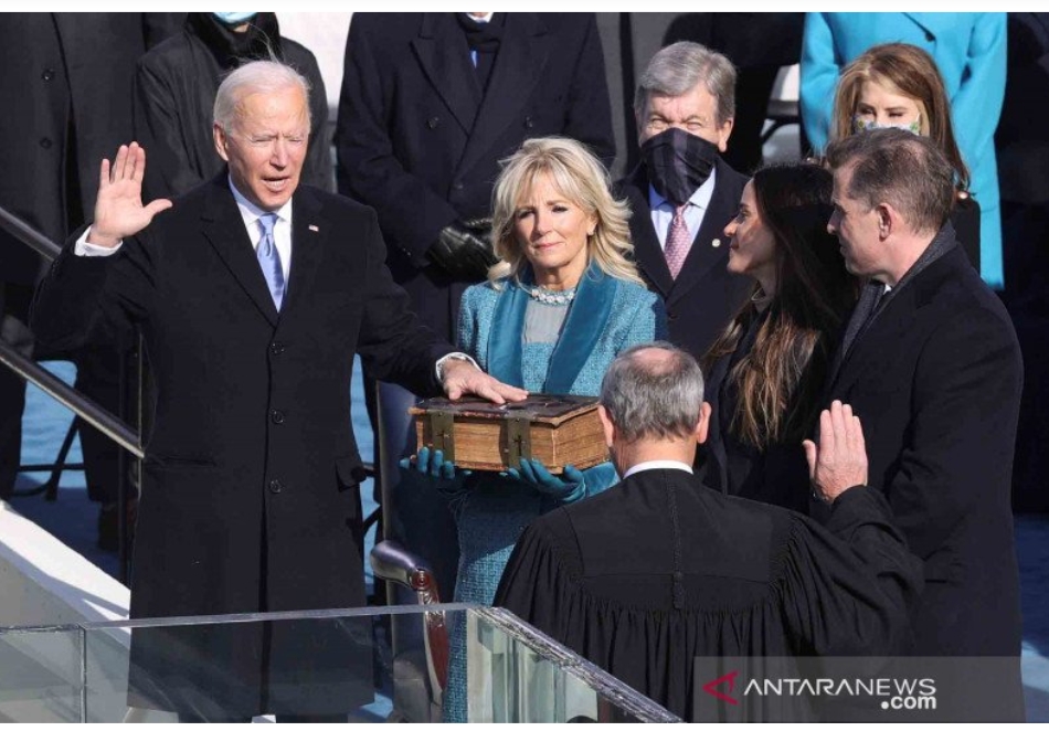 Presiden AS Joe Biden diambil sumpahnya. Ant