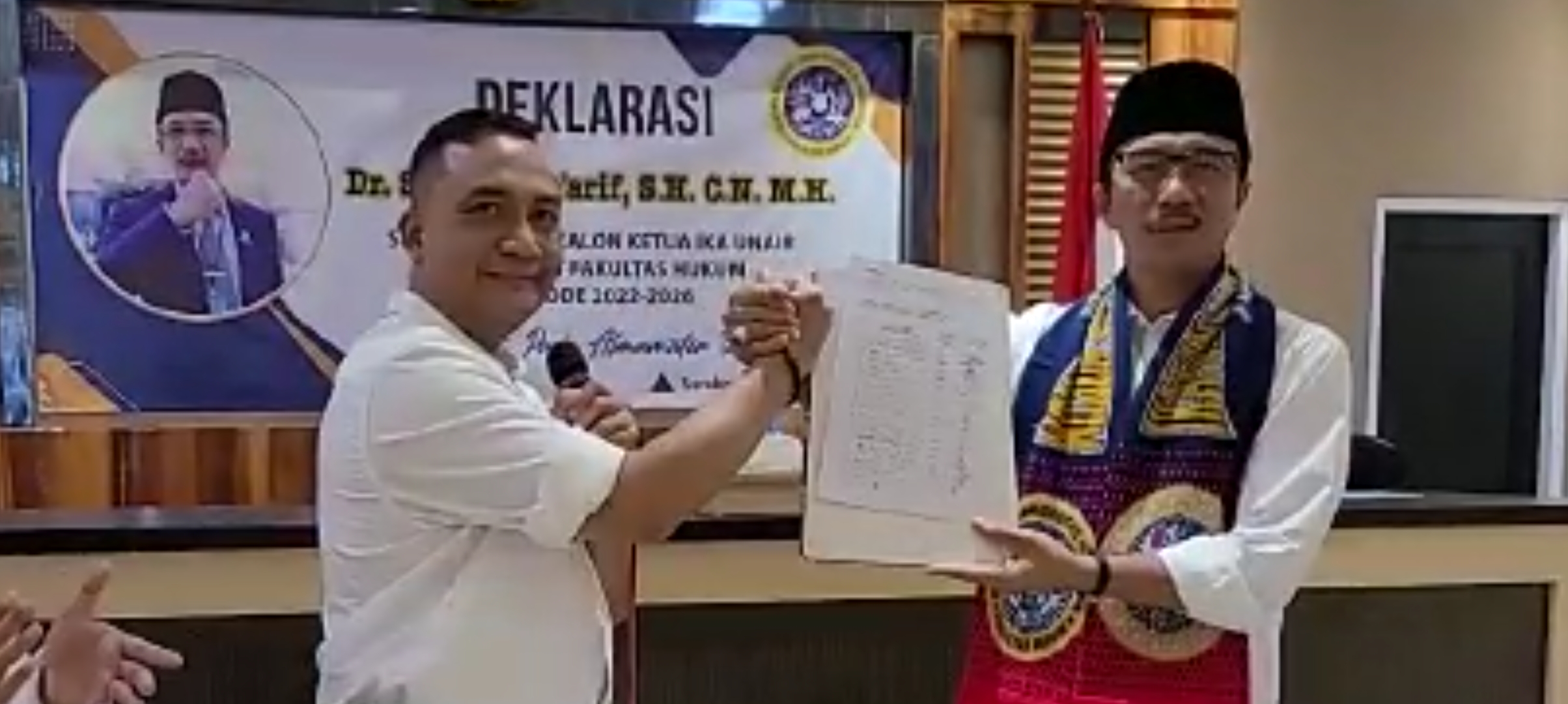 Deklarasi pencalonan Syaiful Maarif  sebagai bakal calon ketua Ikatan Alumni Universitas Airlangga Komisariat Fakultas Hukum periode 2022-2026, Sabtu (21/5/2022) di jalan Juwingan Surabaya.