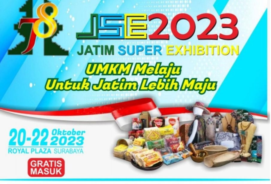 Gelar Pameran Perdagangan produk UKM/UMKM yang dikemas dalam “JATIM SUPER EXHIBITIOM 2023″ ( JSE 2023 )” siap diselenggarakan Secara serentak di 14 Kabupaten/Kota se Jawa Timur