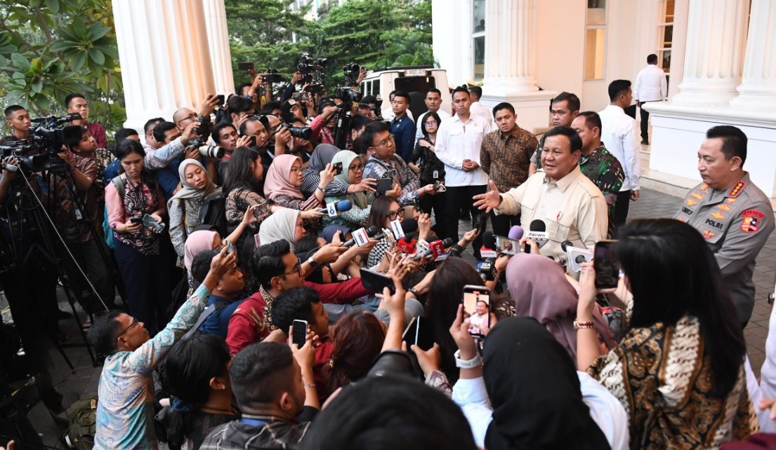 Presiden Prabowo menyampaikan keterangannya usai memberikan arahan dalam Rapat Pimpinan TNI Polri Tahun 2025 pada Kamis, 30 Januari 2025. Foto: BPMI Setpres/Cahyo