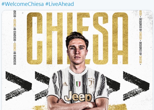 Federico Chiesa resmi berseragam Juventus. ant