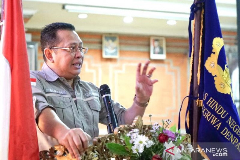 Ketua MPR RI Bambang Soesatyo hadir dalam Sosialisasi Empat Pilar MPR RI, di Universitas Hindu Negeri I Gusti Bagus Sugriwa, Bali, Selasa. (Istimewa)