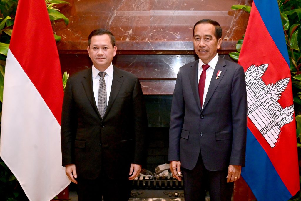Presiden Jokowi bertemu dengan PM Kamboja Hun Manet, di Hotel Park Hyatt, Melbourne, Australia, Selasa (05/03/2024). (Foto: BPMI Setpres)