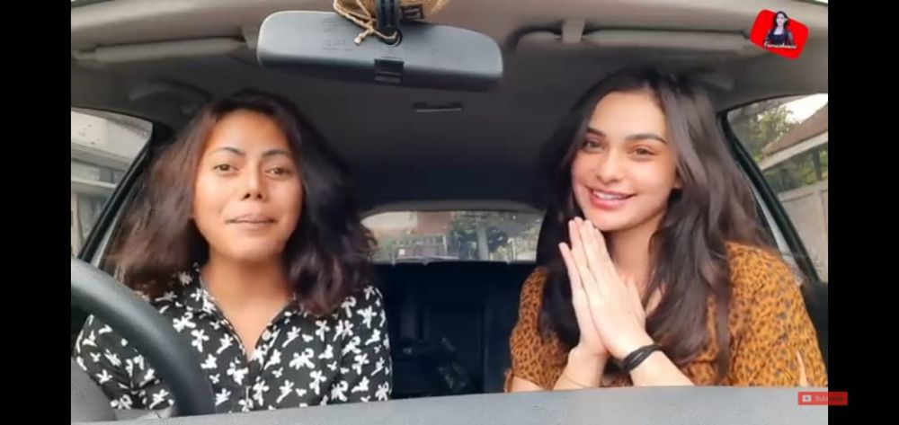 Youtuber Fransisca Sari dan Selebgram Nora Alexandra. ( foto :  Screenshoot YouTube FRANSISCASARI)
