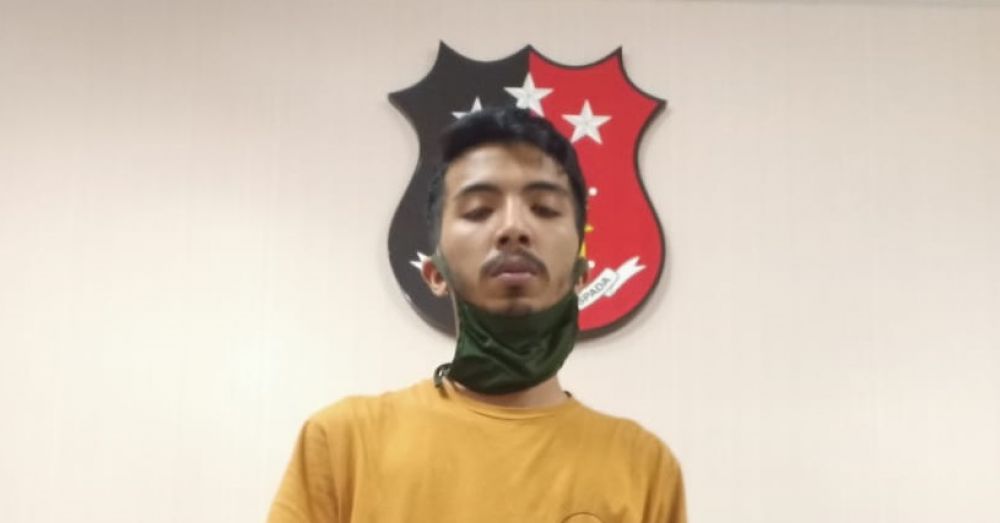 Tersangka Fandy Achmad (22) warga Malang Jawa Timur. ( foto : ris/hmp)