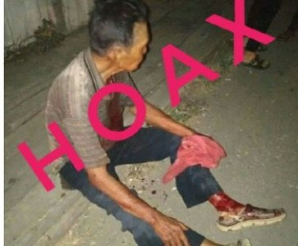 Foto Hoax korban begal yang sempat beredar  di Sidoarjo. ( foto : bil/hmp)