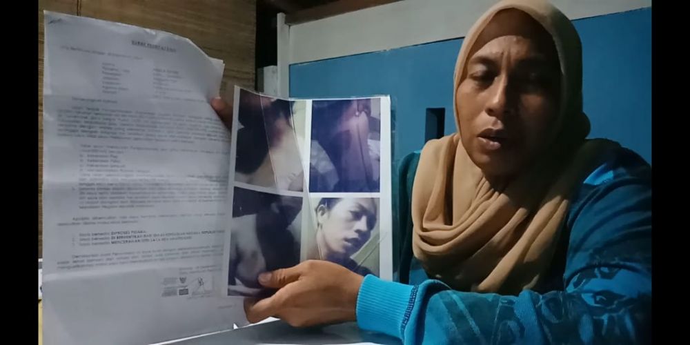 Rita istri Brigpol AT (33) , korban KDRT. ( foto : cho/hmp)