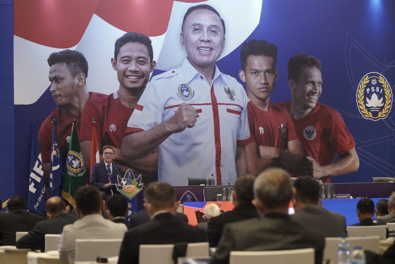 Ketua Umum PSSI, Mochamad Iriawan memberikan sambutan di Kongres Biasa PSSI. PSSI