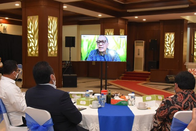 Wakil Ketua Komisi IV DPR RI Hasan Aminuddin secara virtual saat Focus Group Discussion (FGD) bersama Perum Bulog di Gedung Bulog, Jakarta, Selasa (22/6/2021). ist