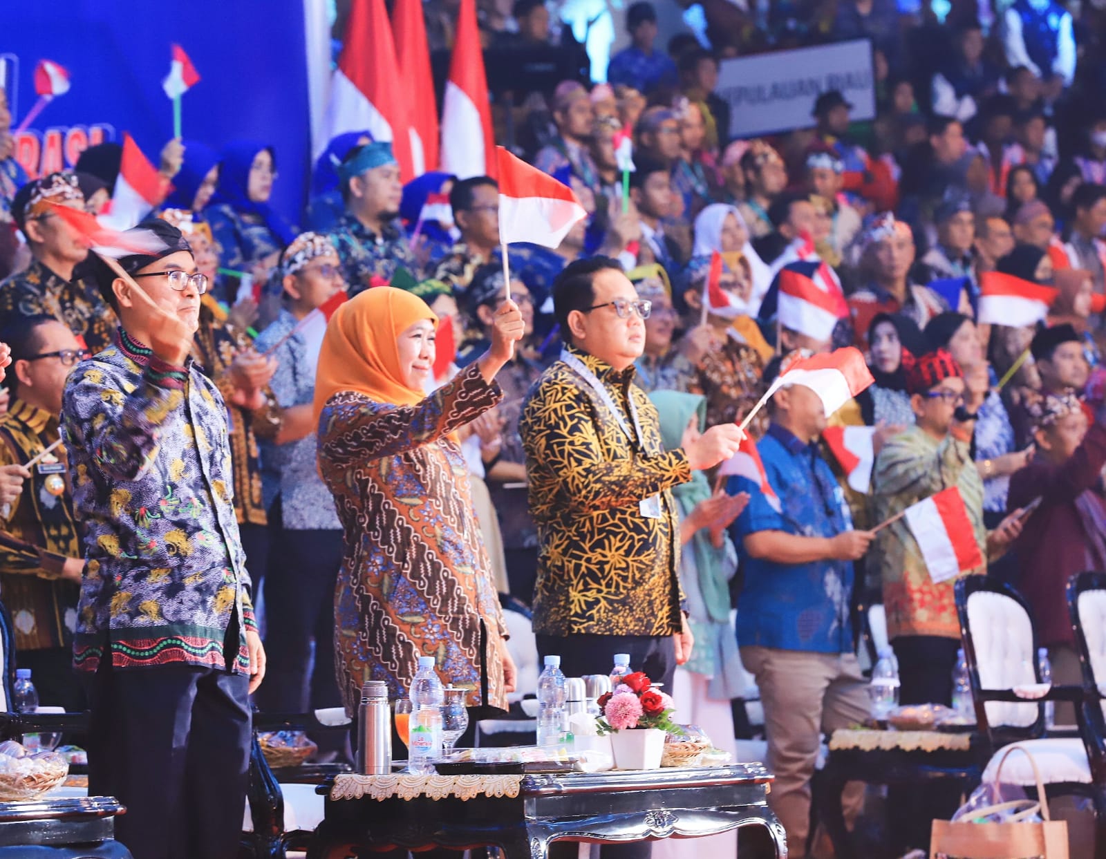Gubernur Jawa Timur Khofifah Indar Parawansa saat menghgadiri  Kompetensi Siswa (LKS) SMK XXXI tingkat Nasional tahun 2023  di Airlangga Convention Center (ACC), Selasa (24/10)