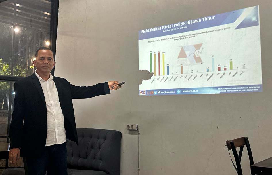 Baihaki saat paparan survei ARCI di Surabaya, Minggu (24/12/2023)
