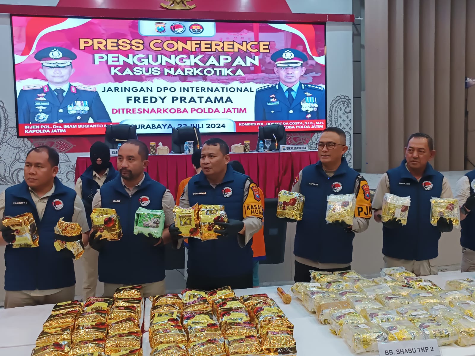 Ditresnarkoba Polda Jatim Ungkap Jaringan Narkoba Internasional