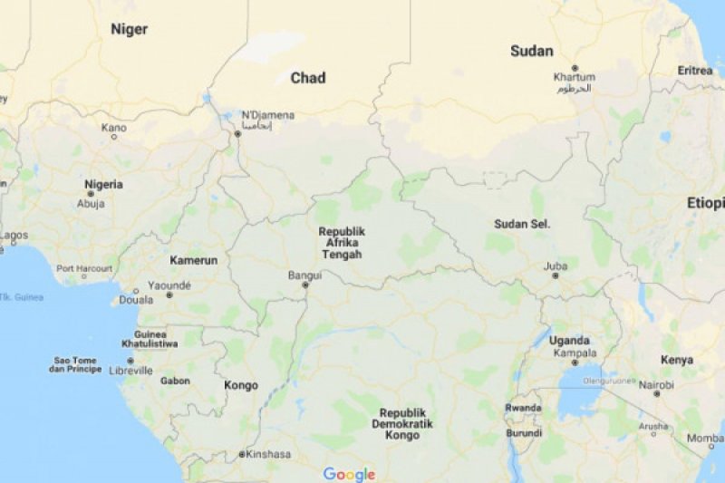 Peta Afrika Tengah (googlemaps) (googlemaps/)