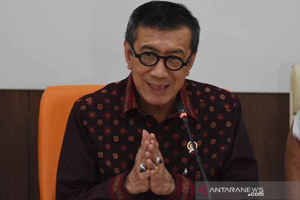 Menteri Hukum dan HAM Yasonna H Laoly. ANTARA FOTO/Indrianto Eko Suwarso/wsj.