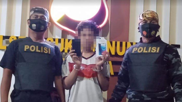 Tersangka ABS (15), pencuri ponsel tetangga kos. | FOTO: HMP/IST
