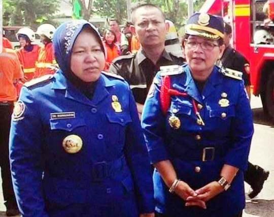 Candra Oratmangun bersama Walikota Tri Risma Harini. ist