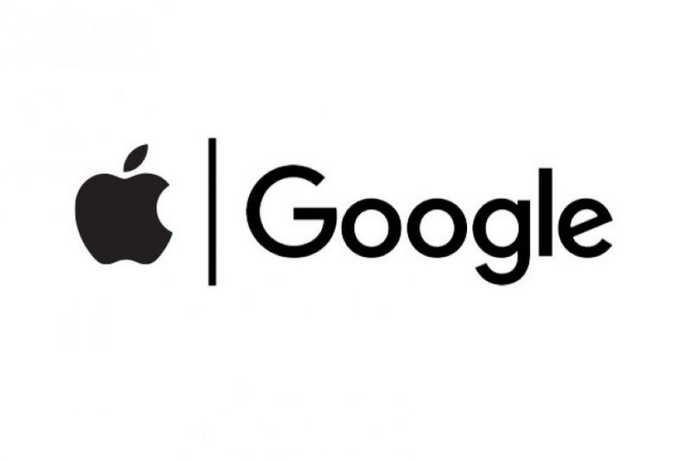 Logo Google dan Apple. Foto: ANTARA