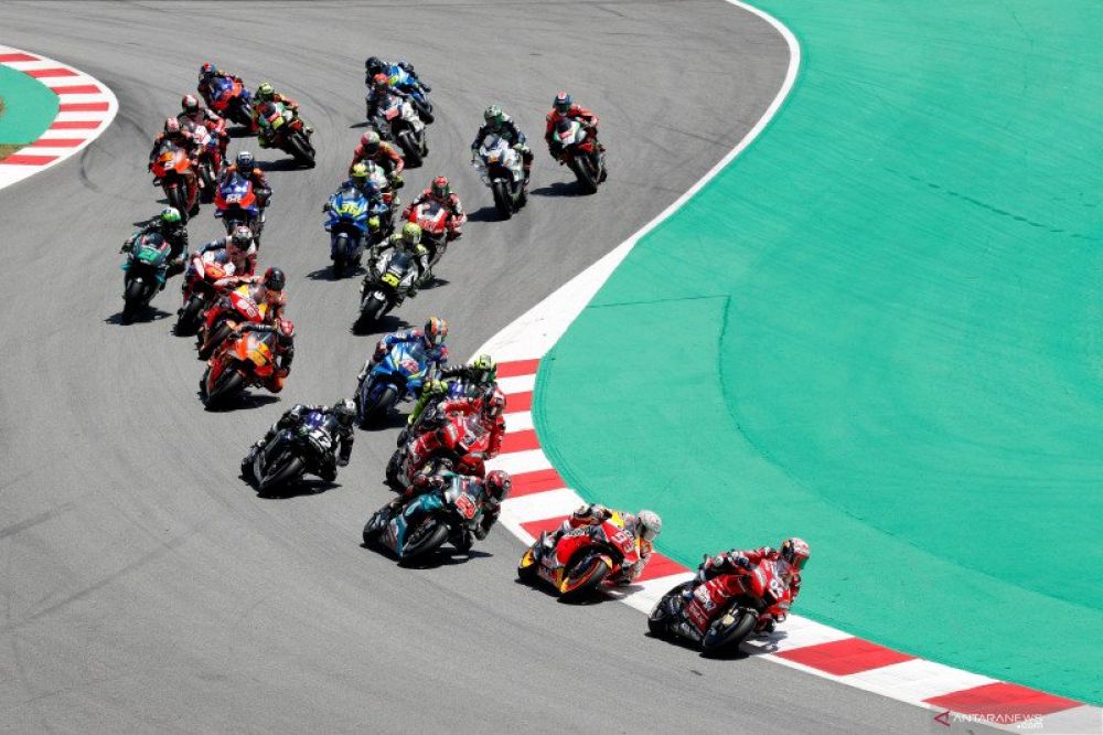 GAS: Pebalap tim Ducati Andrea Dovizioso memimpin jalannya Grand Prix Catalunya di Sirkuit Barcelona-Catalunya, Spanyol (16/6/2019) Reuters/Albert Gea