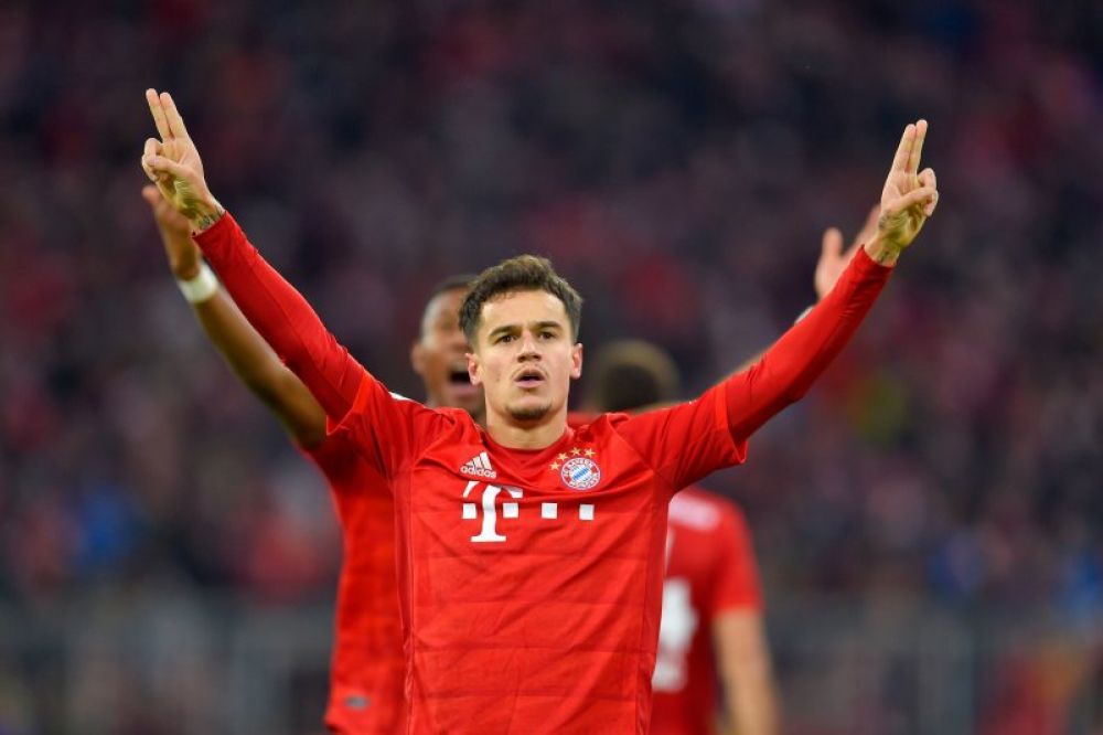 MASIH MAHAL: Gelandang Bayern Muenchen, Philipe Coutinho, merayakan gol ketiganya ke gawang Werder Bremen dalam laga lanjutan Liga Jerman di Stadion Allianz Arena. (ANTARA/Twitter@FCBayern)
