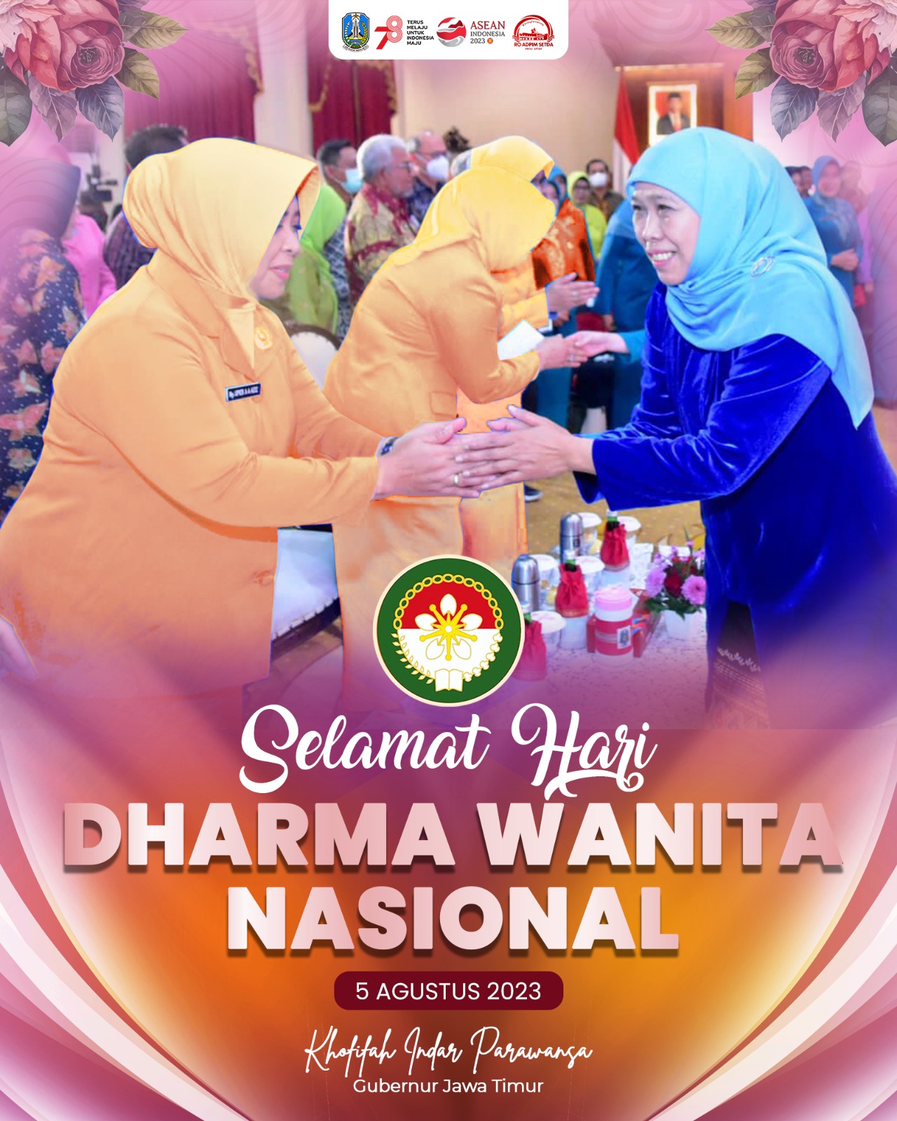Gubernur Jawa Timur Khofifah Indar Parawansa mengajak para istri dan keluarga Aparatur Sipil Negara (ASN) untuk senantiasa menjaga keseimbangan hidup untuk membangun ketahanan keluarga.