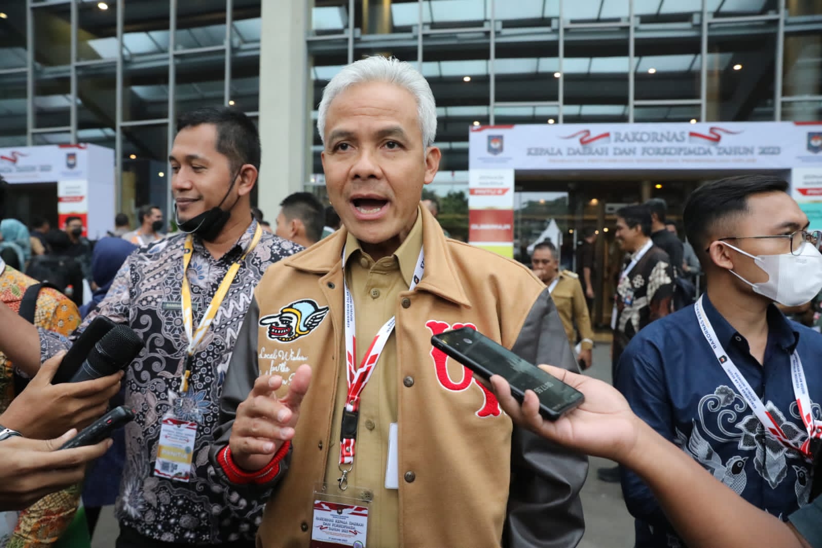 Ganjar usai menghadiri acara Rakornas Forkopimda 2023 di Sentul, Bogor, Selasa (17/1/2023)