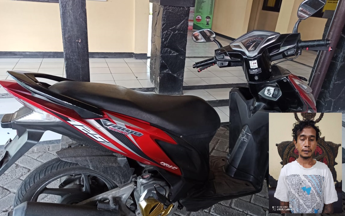 Honda Vario 125 Nopol L- 3482 - L yang diamankan bersama tersangka di Polsek Lakarsantri, Surabaya.
