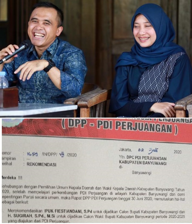 Bupati Banyuwangi Azwar Anas dan istrinya, Ipuk Fiestiandani.