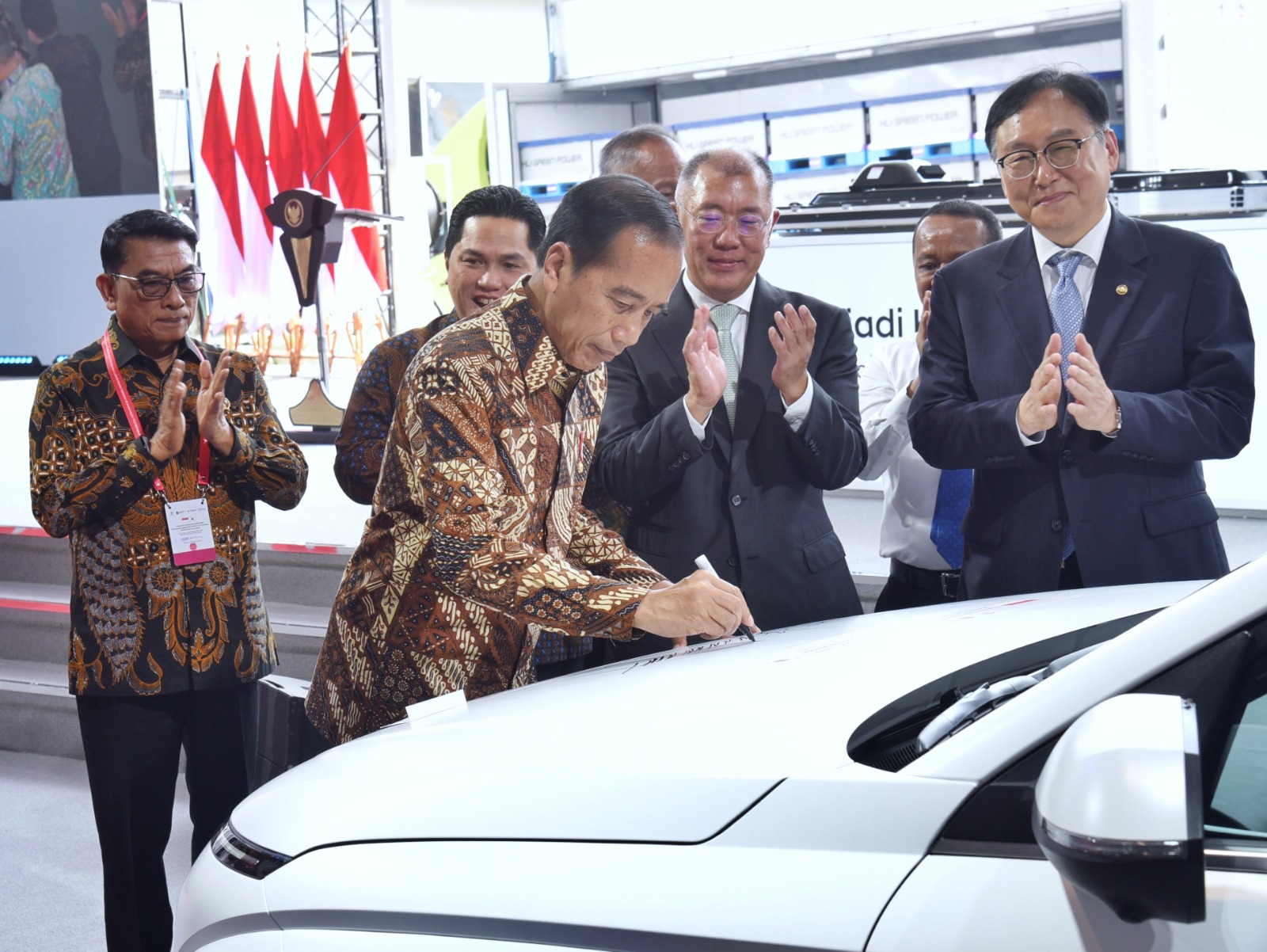 Peresmian Ekosistem Baterai dan Kendaraan Listrik Korea Selatan di Kabupaten Karawang, Provinsi Jawa Barat, Rabu, (03/07/2024). (Foto: Humas Setkab/Oji)