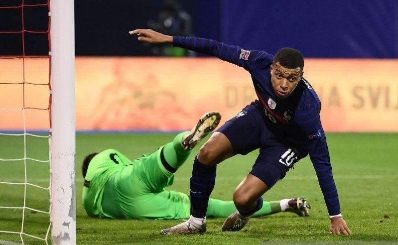 Penyerang Prancis Kylian Mbappe. ant