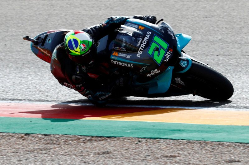 Pebalap tim Petronas Yamaha Franco Morbidelli di Grand Prix Teruel, Sirkuit Aragon, Spanyol. (25/10/2020) Reuters/Sergio Perez