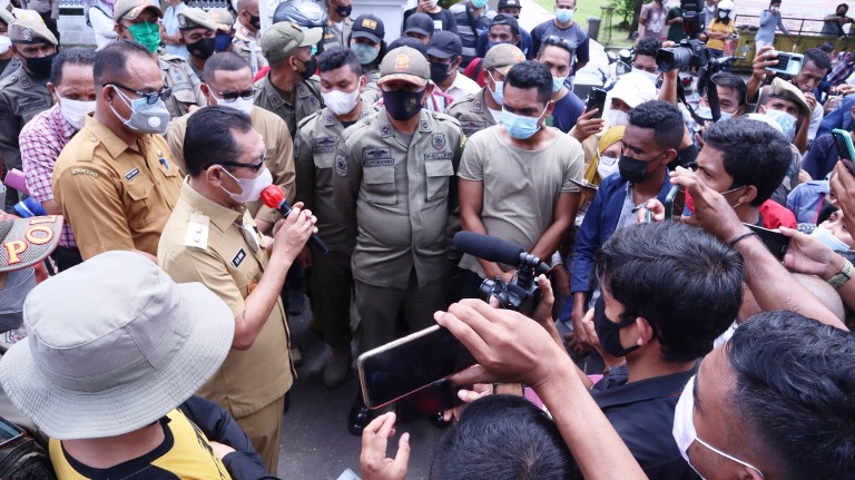 Mahasiswa UKIM demo terkait rekom Guberbur. HMP/BOY