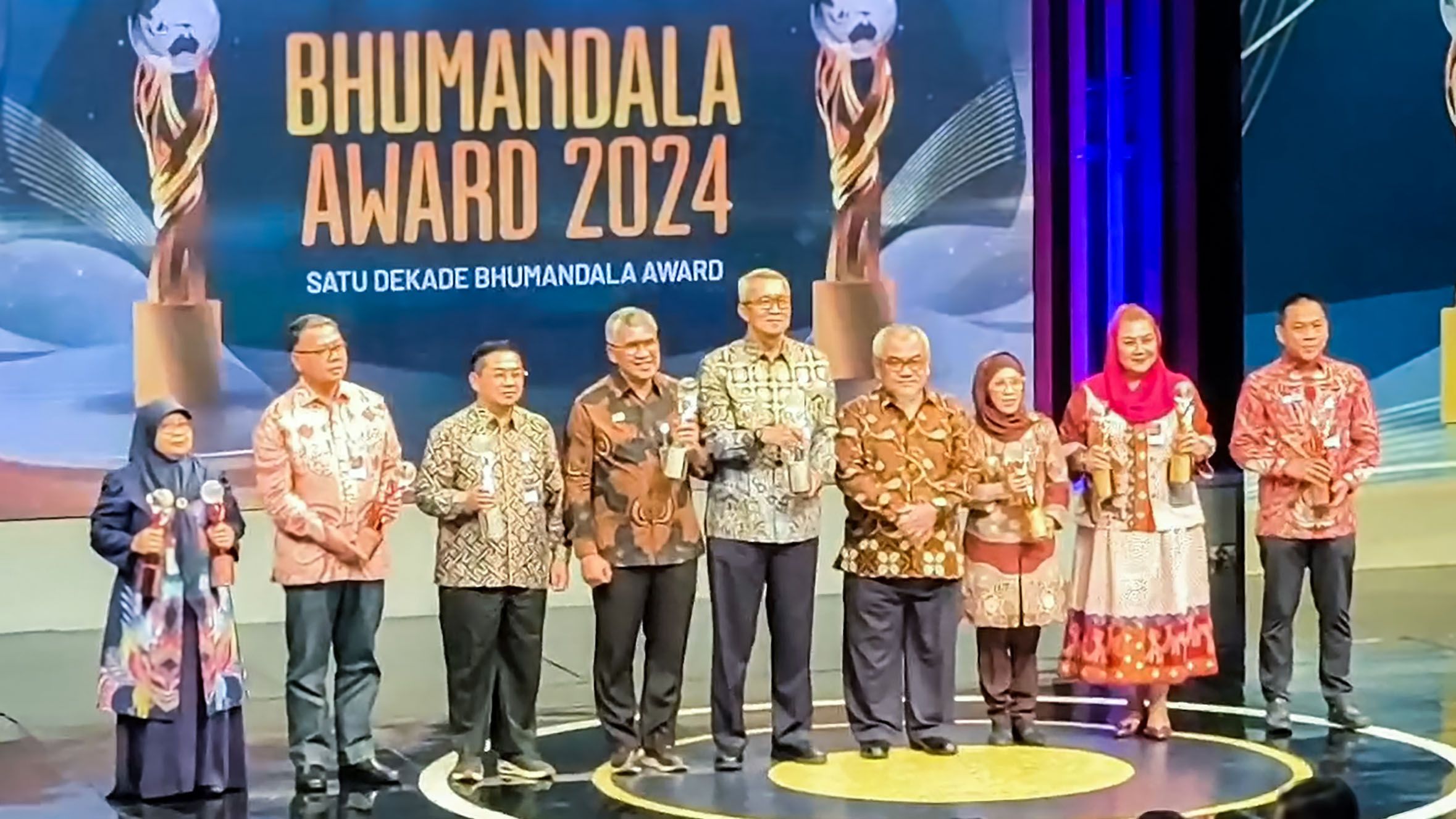 Restu Novi Widiani dalam acara BHUMANDALA AWARD 2024 di Grand Studio Metro TV, Jakarta pada Senin (4/11/2024).