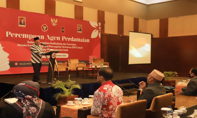 Wakil Wali Kota Banda Aceh, Zainal Arifin saat menyampaikan sambutan pada diskusi FKPT Aceh (ANTARA/HO)