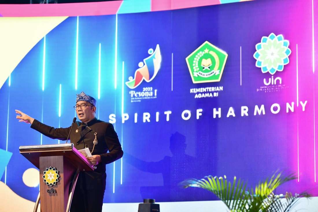 Gubernur Jawa Barat Ridwan Kamil saat menyaksikan pembukaan Pesona pada Selasa (9/8/2022) malam