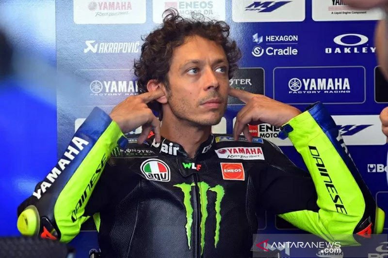 Foto arsip: Valentino Rossi di sesi latihan Grand Prix San Marino, Sirkuit Misano. (12/9/2020) ANTARA/REUTERS/Massimo Pinca/pri.

