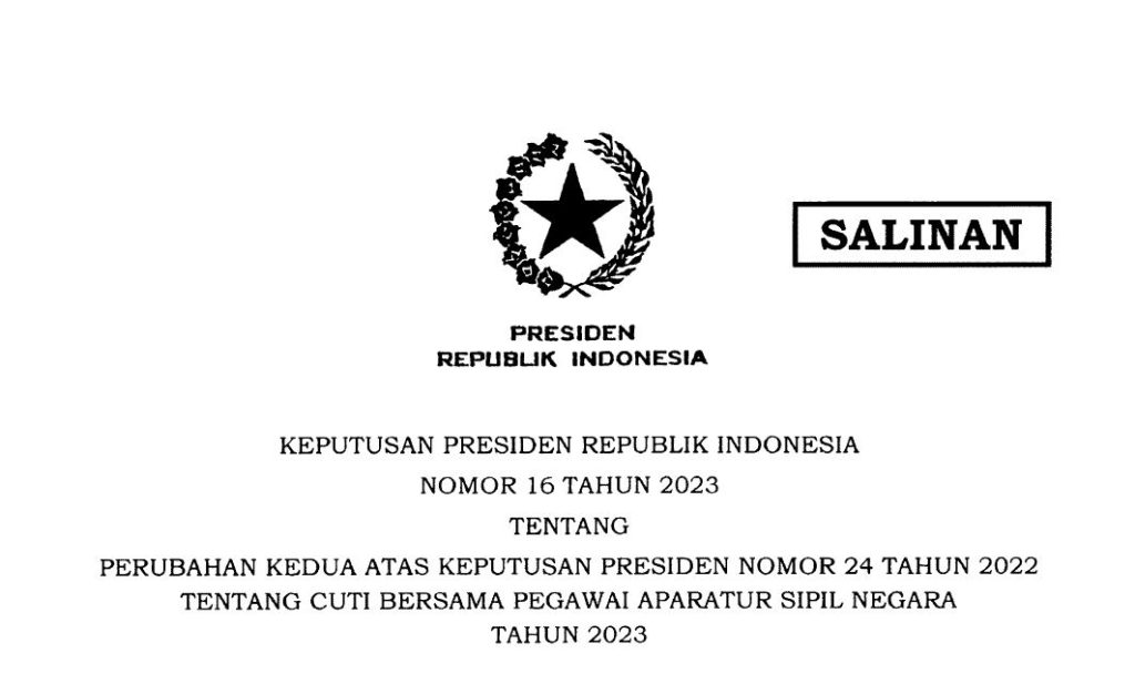 Presiden Tandatangani Keppres Perubahan Cuti Bersama Bagi ASN