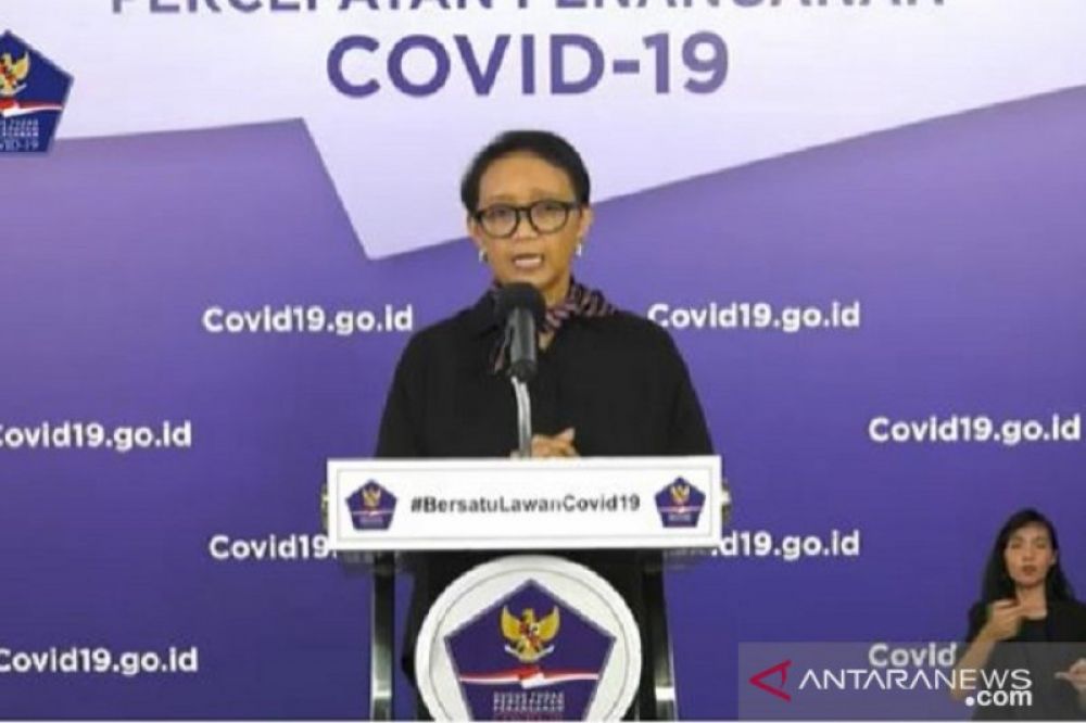 Laporan Retno Marsudi dalam konferensi pers.