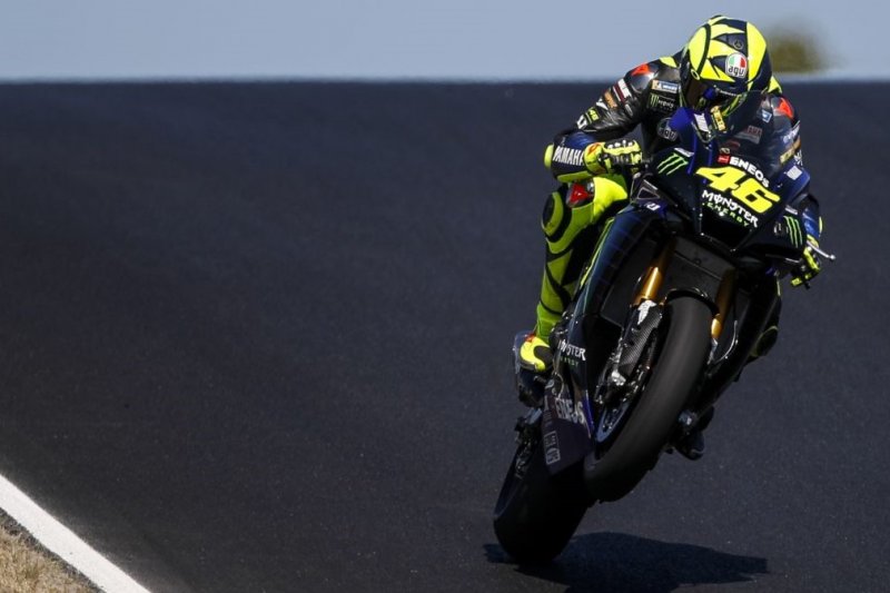 Valentino Rossi menjajal trek Sirkuit Algarve di Portugal di sesi tes ofisial MotoGP. (7/10/2020) (ANTARA/HO-Yamaha Motor Racing Srl)