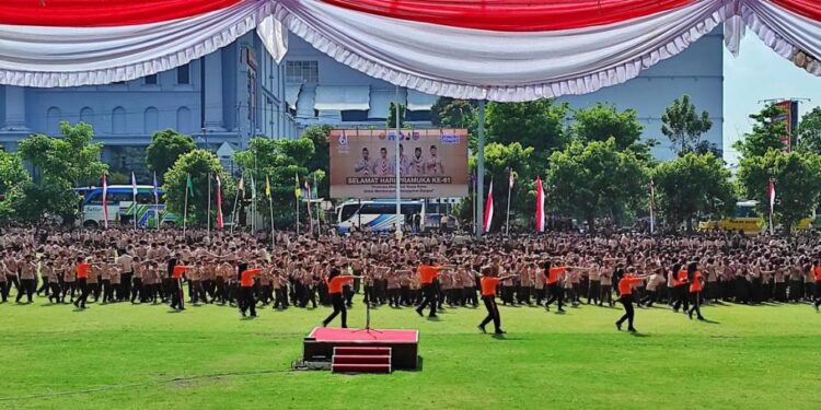 Apel Besar Hari Pramuka ke-61 tingkat daerah, Kwartir Daerah Gerakan Pramuka Daerah Istimewa Yogyakarta (Kwarda DIY) dipusatkan di Lapangan Denggung, Sleman, Sabtu (27/08/2022).