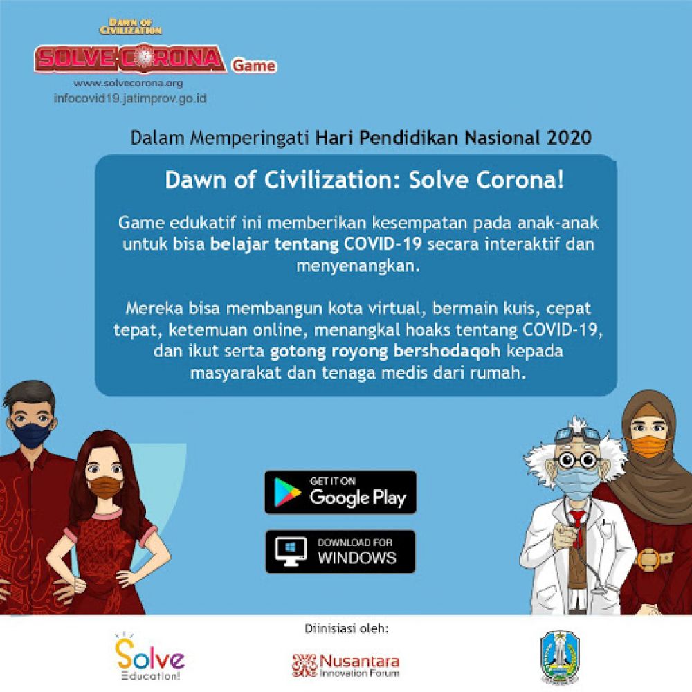 Game seru untuk memahami seluk beluk corona. Foto:ist